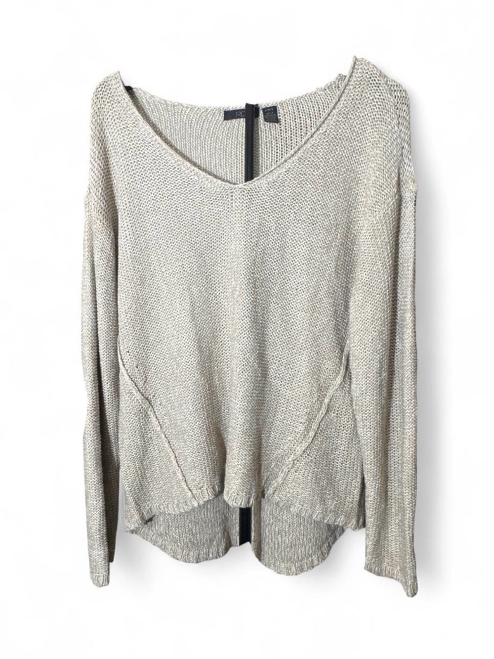 RDI Light Gray V-Neck Knit Sweater
